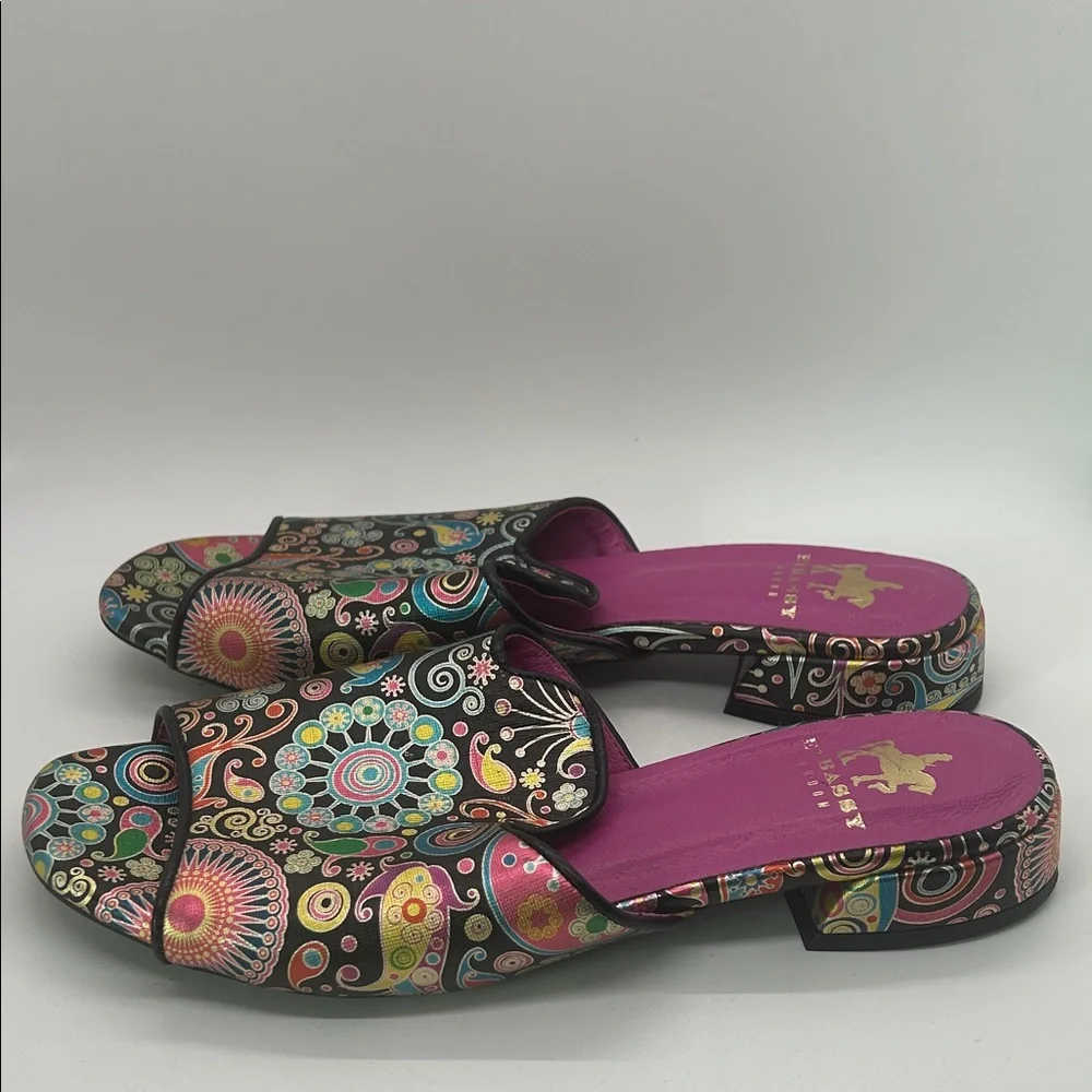 Embassy London Vivid Jewel Toned Mules Slides Sandals Shoes **Size 30/US 8**🌸🌸 - Picture 5 of 9